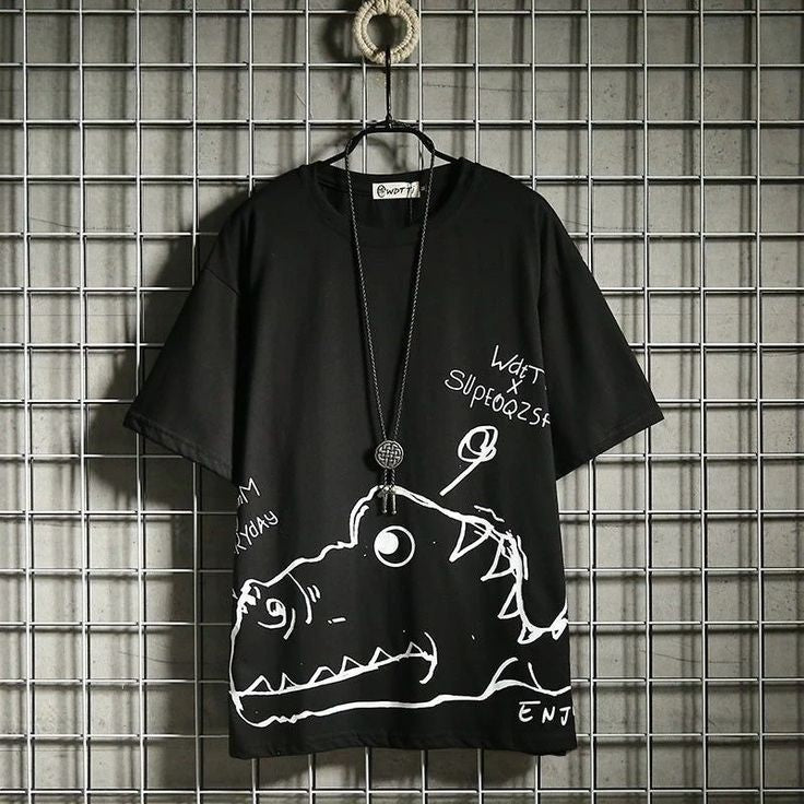 Mens Premium Cotton Printed T-Shirt - GRMPR90 - Black