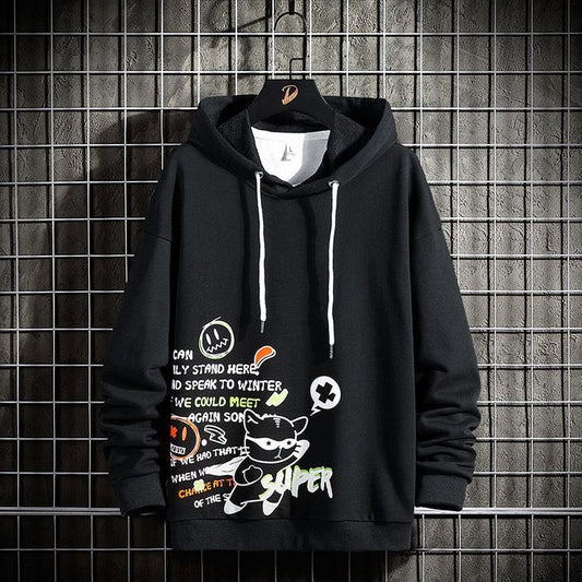 Mens Printed APL Hoodie GRMPRAPL8 - Black