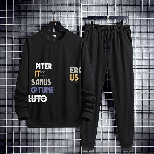 Sweatshirt and Pants Printed Set - GRUMSPS10 - Black Black