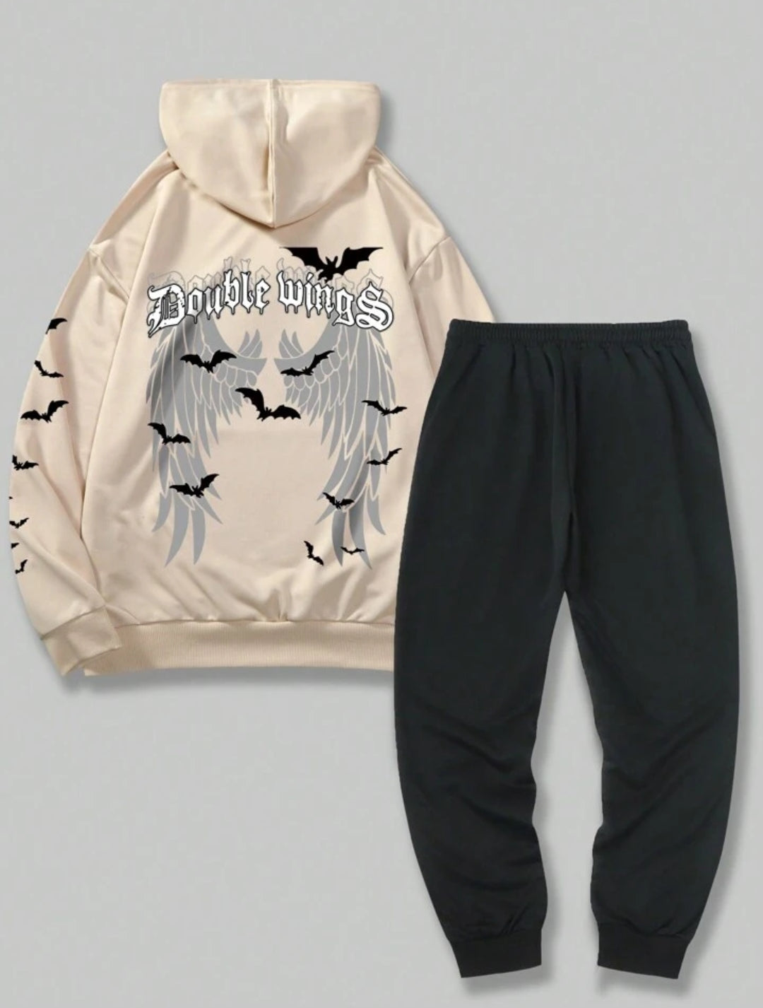 APL Hoodie and Pants Printed Set - GRUMAPLPS2 - Cream Black