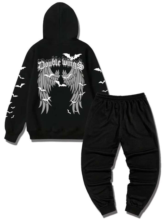 APL Hoodie and Pants Printed Set - GRUMAPLPS2 - Black Black