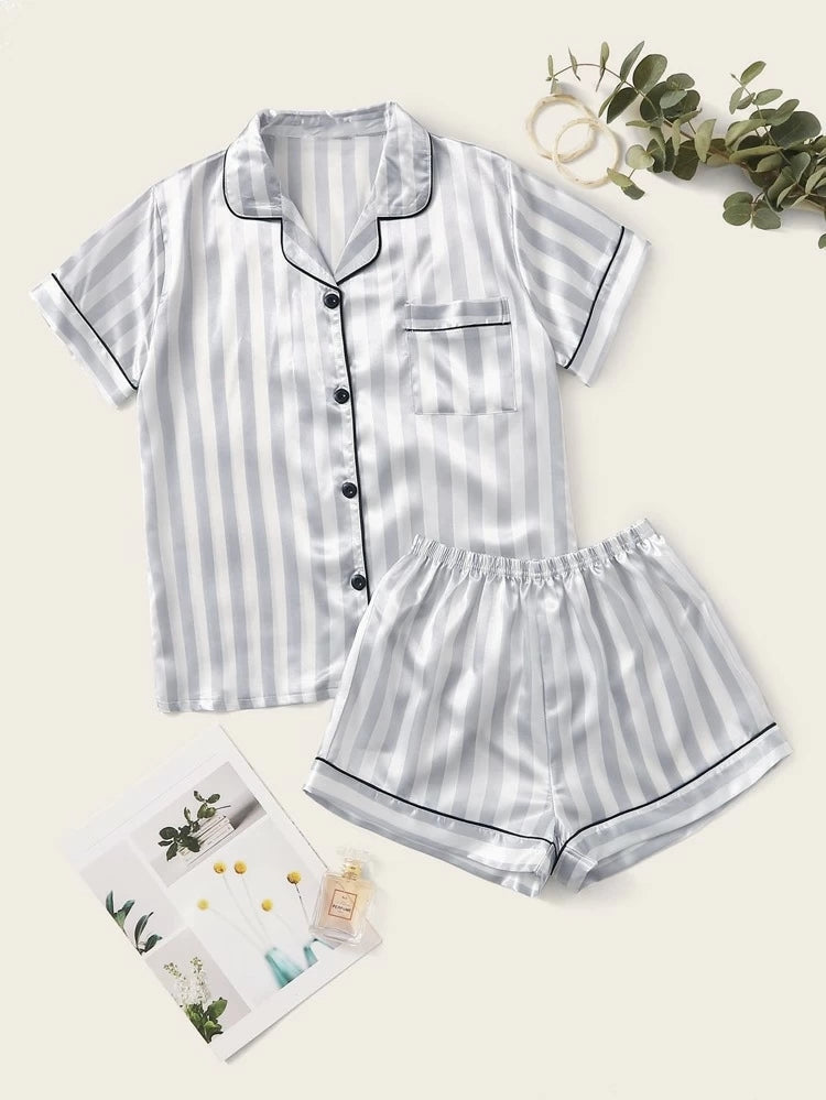 Womens Premium Silky Satin Printed Night Suit Set AMSNS6