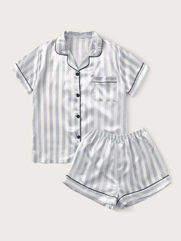 Womens Premium Silky Satin Printed Night Suit Set AMSNS6