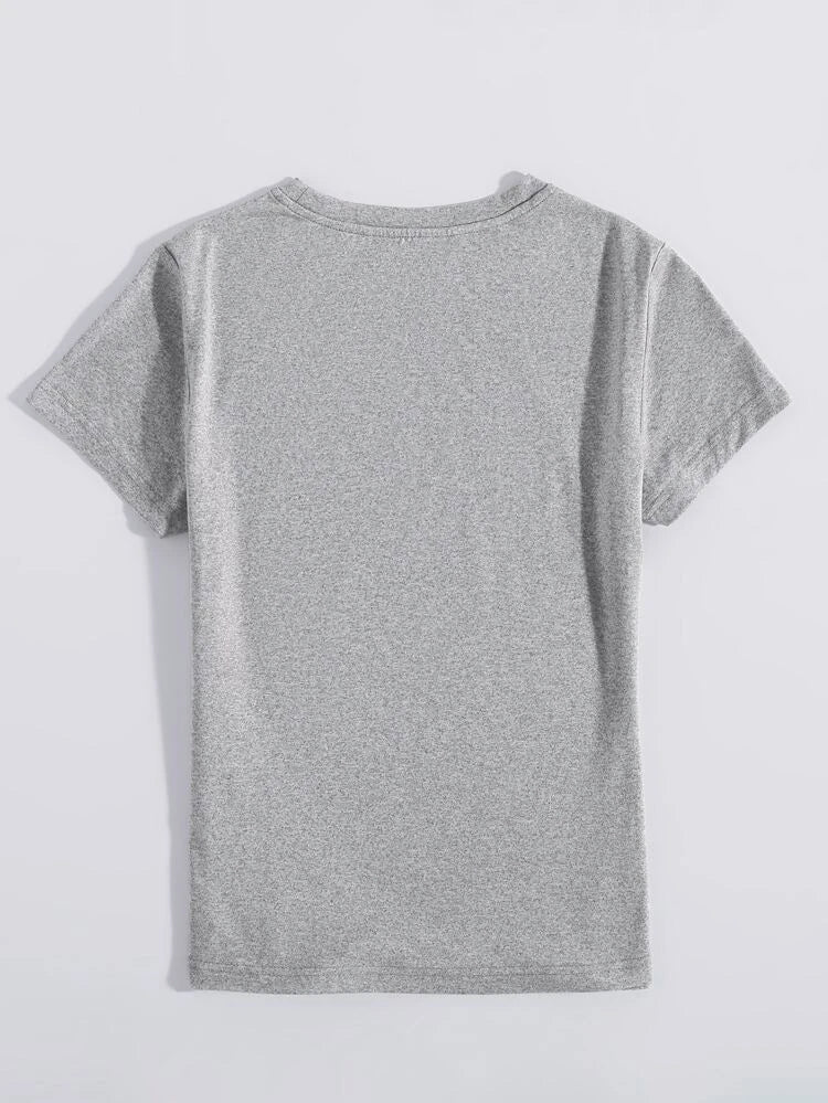 Womens Premium Cotton Printed T-Shirt - APRIN172 - Grey
