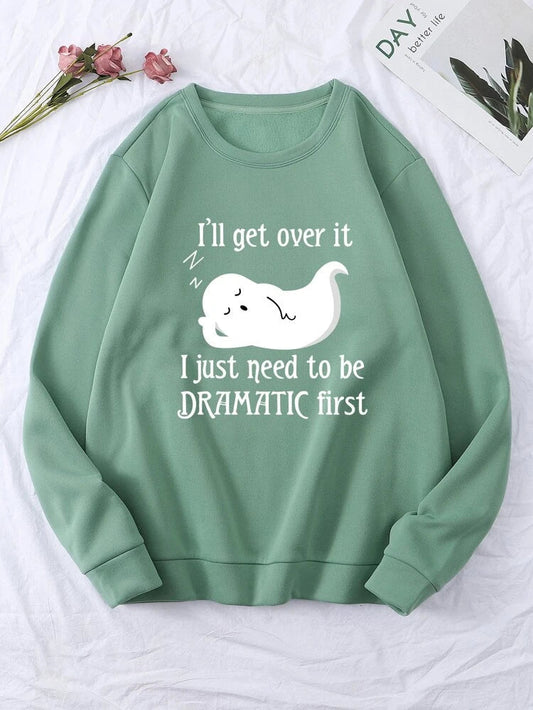 Groove Round Neck Printed Fleece Sweatshirt APRIN251 - Mint Green
