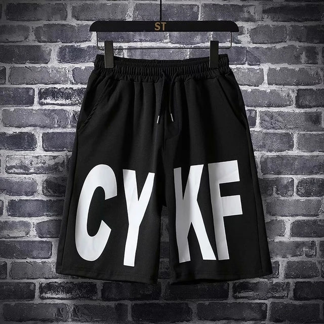 Mens Printed T-Shirt and Shorts Co Ord Set MCSPR13 - White Black