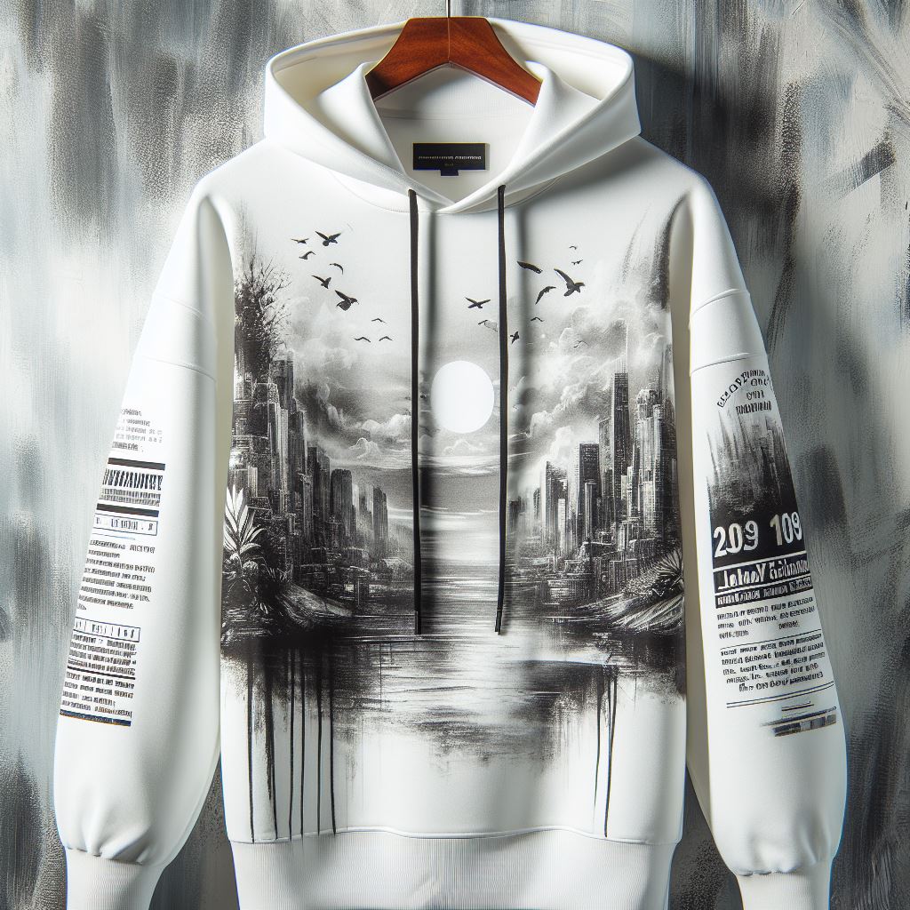 Mens Printed APL Hoodie GRMPRAPL19 - White