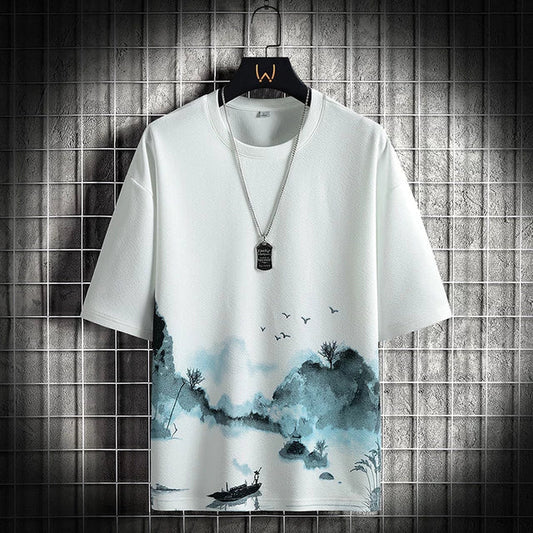 Mens Premium Cotton Printed T-Shirt - MPRIN82 - White