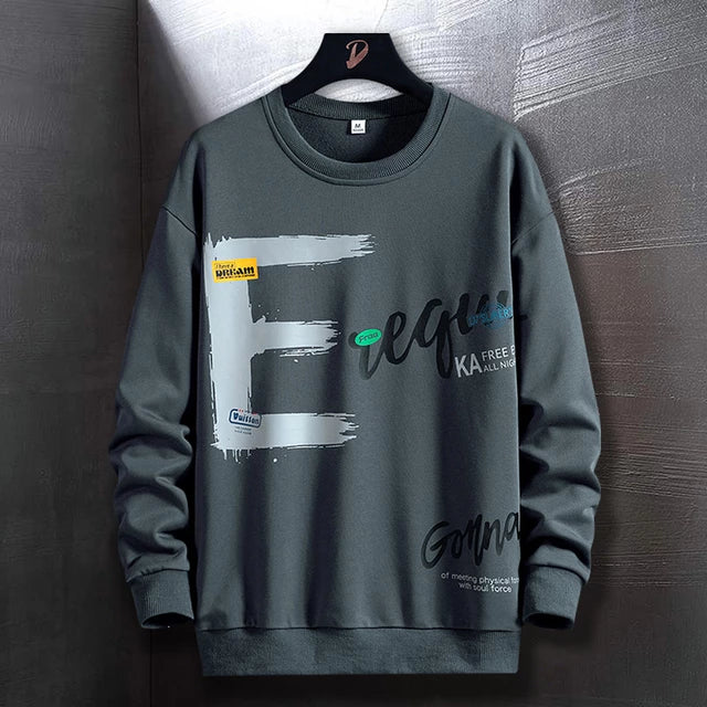 Mens Printed Sweatshirt GRMPR2 - Charcoal